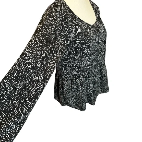 MINKPINK Black Peplum Long Sleeve Blouse - Picture 4 of 7